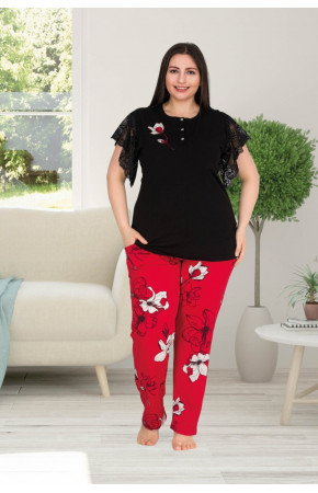 Lady 10769 Battal Boy Büyük Beden Kısa Kol Pijama Takımı Lady 10769 Battal Boy Büyük Beden Kısa Kol Pijama Takımı