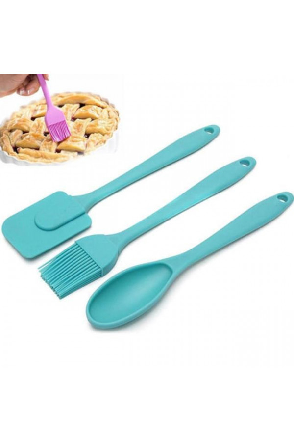 1 Slikon Spatula +1 Adet Slilkon Yumurta Fırçası + 1 Adet kaşık 3lü Mutfak Set