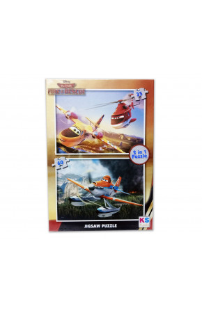 2 li DS Disney Uçaklar Fire- Rescue Karakterli Puzzle  Yapboz