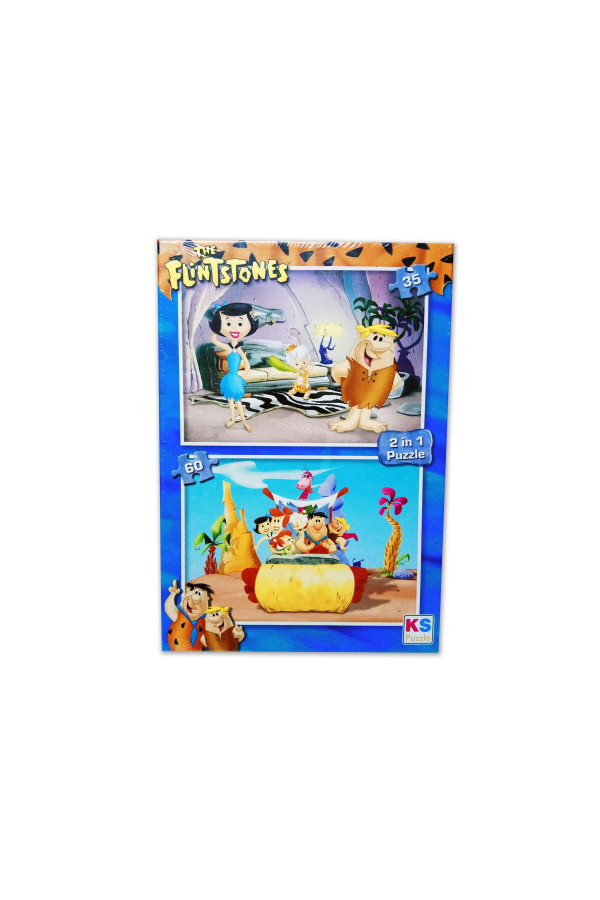 2 li DS Taş Devri Flintstones Puzzle 60 + 35 Parça Yapboz