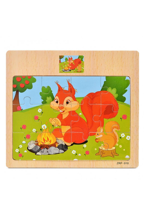 Hayal Sepeti SİNCAP resimli Ahşap Çocuk Puzzle 12 Parça 15x17cm