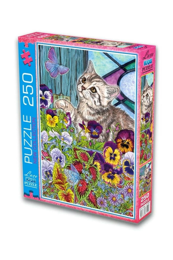250 Parça Kedi ve Çiçekler Puzzle Yapboz 250 Parça Kedi ve Çiçekler Puzzle Yapboz