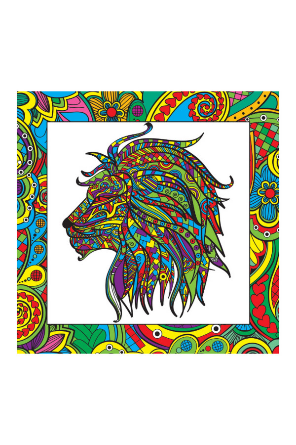 Kumtoys Aslan Desenli Tuval Mandala Kumtoys Aslan Desenli Tuval Mandala