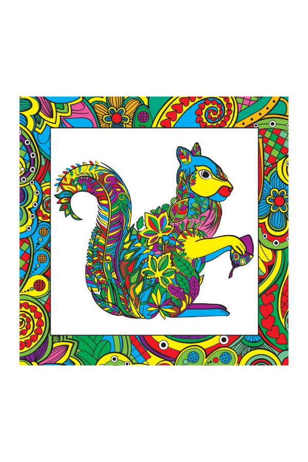 Kumtoys Sincap Desenli Tuval Mandala