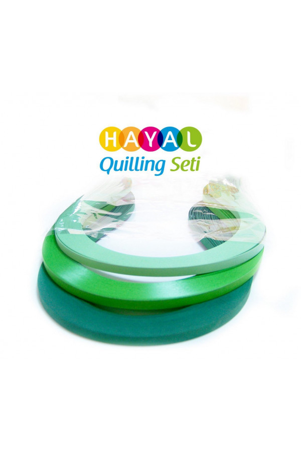 Doğa Serisi 3 Farklı Ton Yeşil Renkli 300 Adetli Quilling Kağıdı