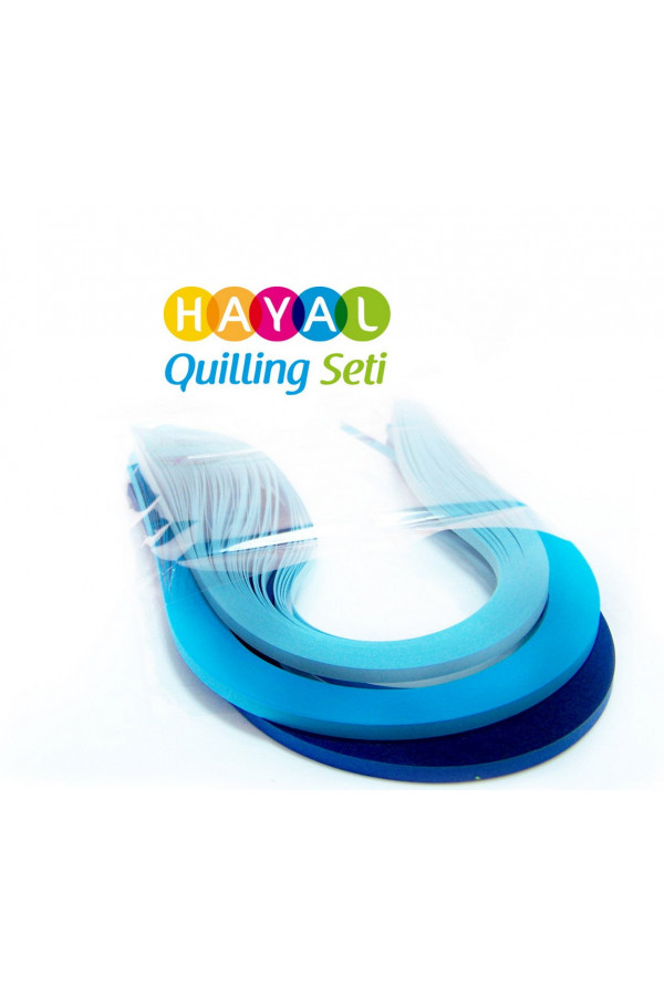 Okyanus Serisi 3 Farklı Ton Mavi Renkli 300 Adetli Quilling Kağıdı