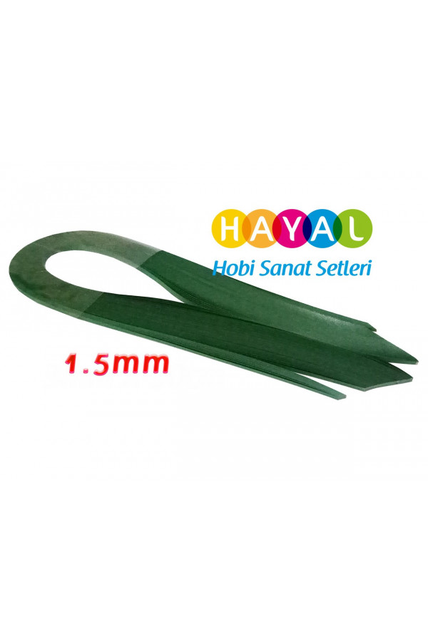 1.5 mm Koyu Yeşil Renk Quilling Kağıdı - 100lü 1.5 mm Koyu Yeşil Renk Quilling Kağıdı - 100lü