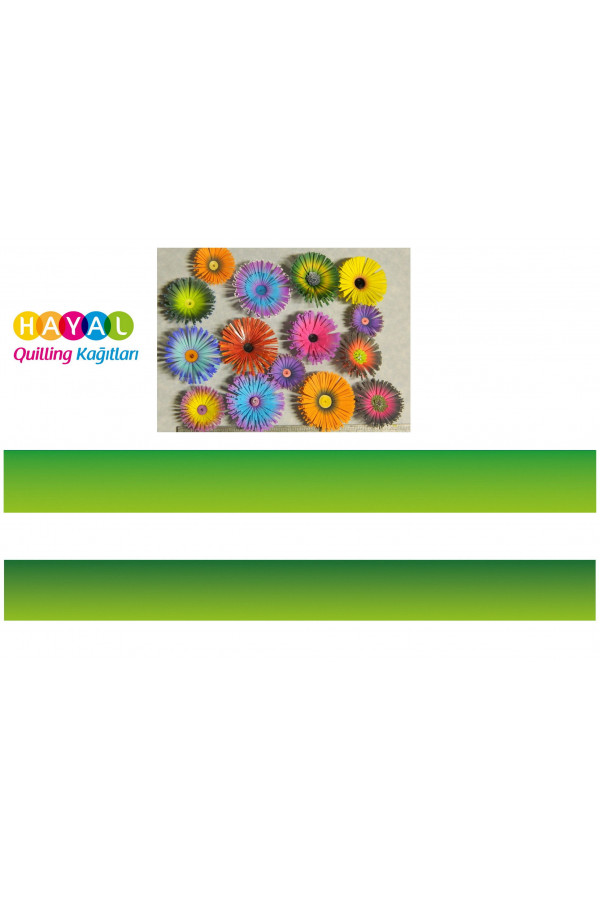 Fıstık Yeşili-Yeşil / Fıstık Yeşili-Koyu Yeşil Renk Geçişli Quilling Kağıdı Fıstık Yeşili-Yeşil / Fıstık Yeşili-Koyu Yeşil Renk Geçişli Quilling Kağıdı