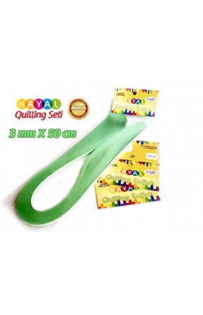 3mm Açık Yeşil Renk Quilling Kağıdı - 100'lü
