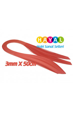 3mm Kırmızı Renk Quilling Kağıdı - 100'lü