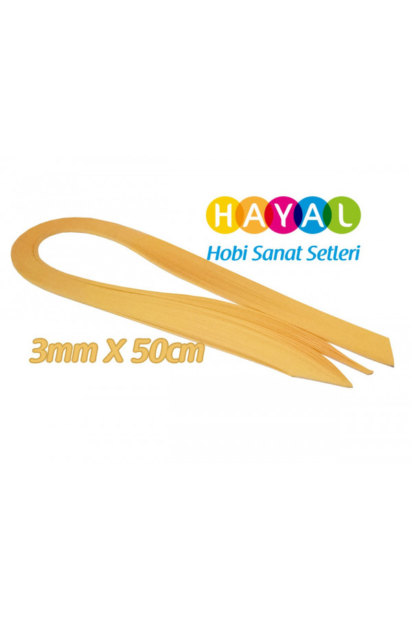 3mm Koyu Sarı Renk Quilling Kağıdı - 100lü