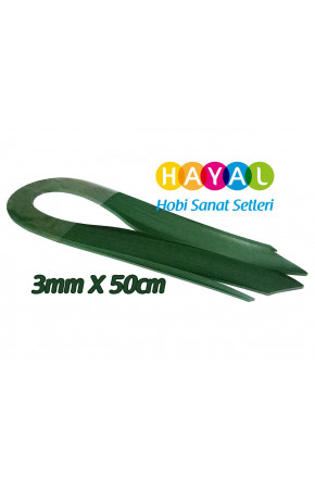 3mm Koyu Yeşil Renk Quilling Kağıdı - 100'lü 3mm Koyu Yeşil Renk Quilling Kağıdı - 100'lü