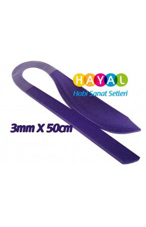 3mm Mor Renk Quilling Kağıdı Tek Renk - 100'lü