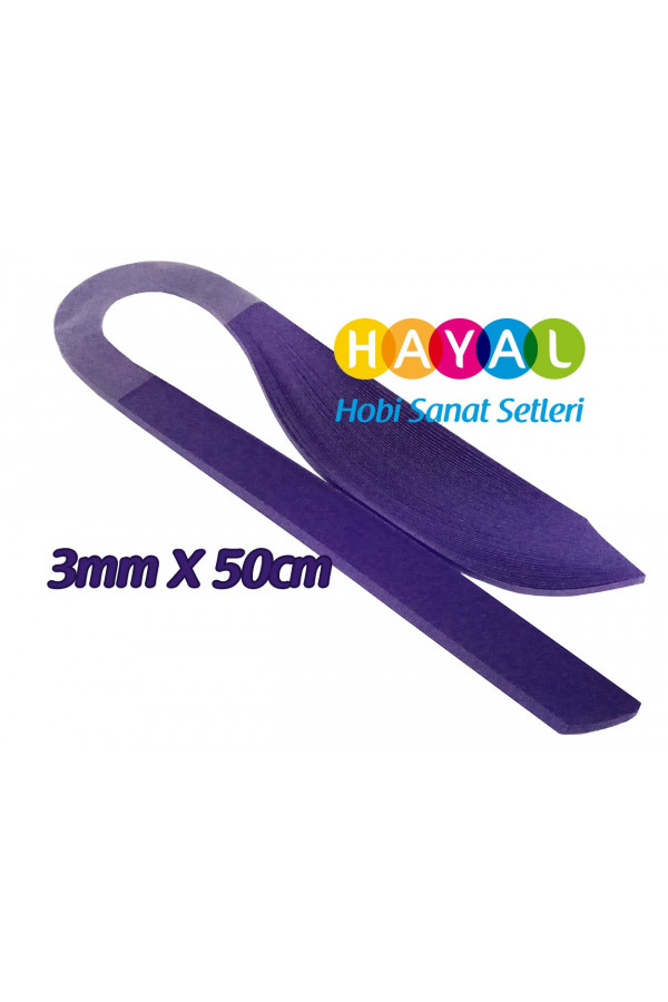 3mm Mor Renk Quilling Kağıdı Tek Renk - 100lü