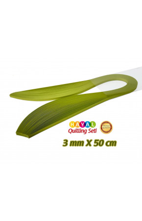 3mm Fıstık Yeşili (Neon) Renk Quilling Kağıdı - 100'lü