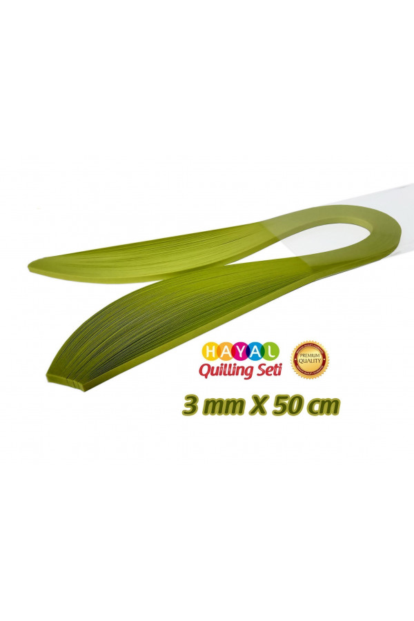 3mm Fıstık Yeşili (Neon) Renk Quilling Kağıdı - 100lü