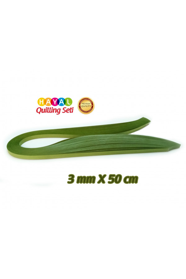 3mm Haki Yeşili Renk Quilling Kağıdı - 100lü