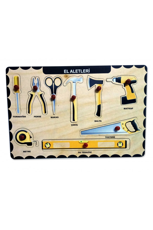 El Aletleri Tutmalı Bultak Yerleştirmeli Ahşap Oyuncak