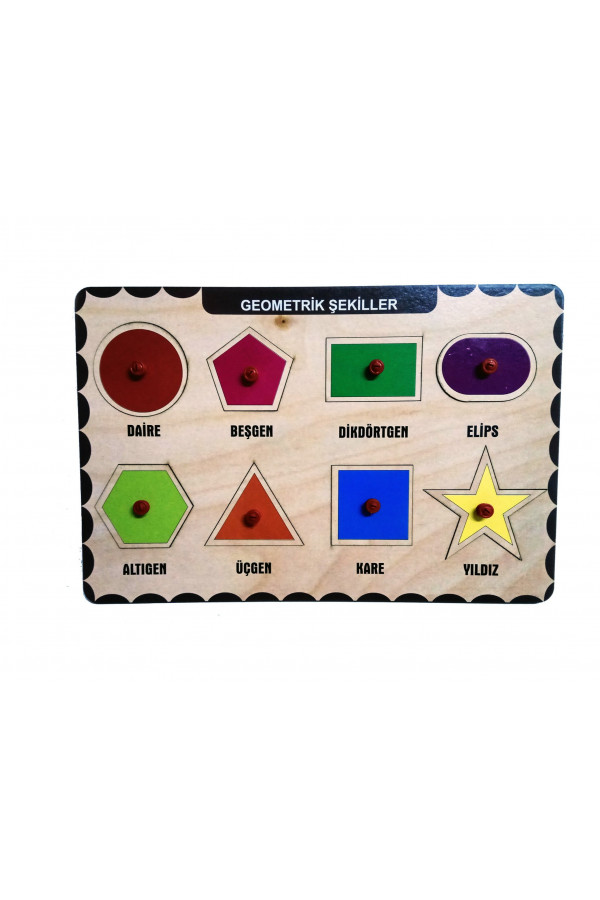 Geometrik Şekiller Tutmalı Bultak Yerleştirmeli Ahşap Oyuncak Geometrik Şekiller Tutmalı Bultak Yerleştirmeli Ahşap Oyuncak