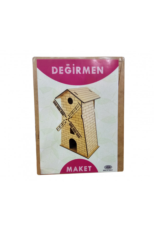 Ahşap Değirmen Maketi - 3 Boyutlu