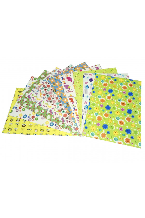 Desenli Fon Kartonu 50 cm x 70 cm - Karışık 10 Farklı Desenli - Seri 2 Desenli Fon Kartonu 50 cm x 70 cm - Karışık 10 Farklı Desenli - Seri 2