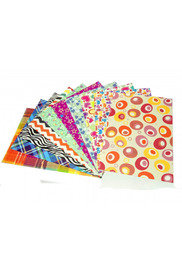 Desenli Fon Kartonu 25 cm x 35 cm - Karışık 10 Farklı Desenli - Seri 1 Desenli Fon Kartonu 25 cm x 35 cm - Karışık 10 Farklı Desenli - Seri 1