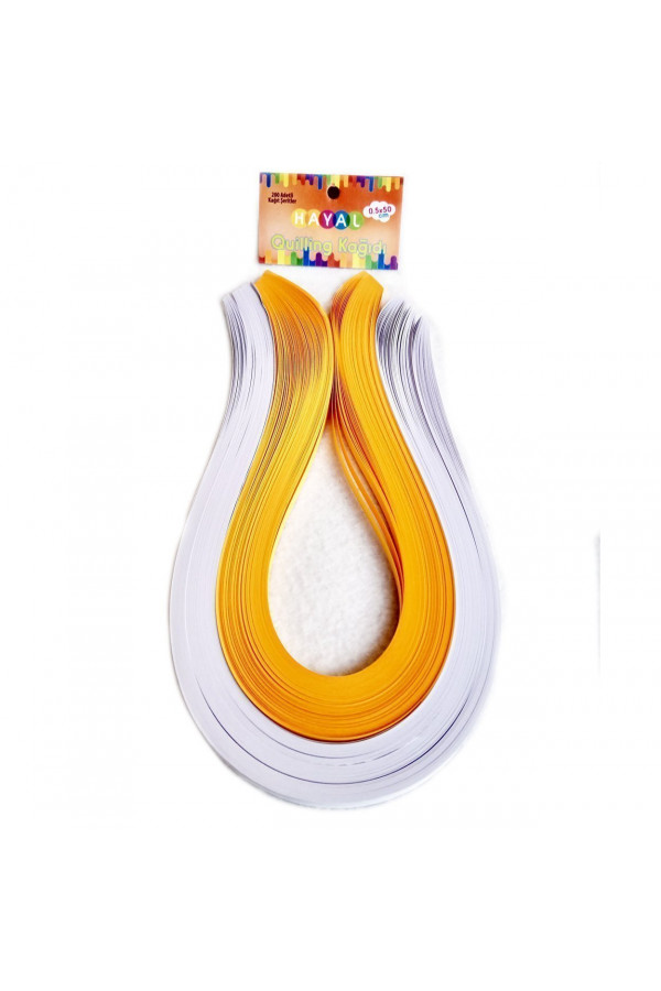 Quilling Kağıdı - Beyaz ve Koyu Sarı Renk 200lü Quilling Kağıdı - Beyaz ve Koyu Sarı Renk 200lü
