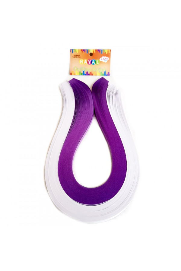 Quilling Kağıdı - Beyaz ve Mor Renk 200lü