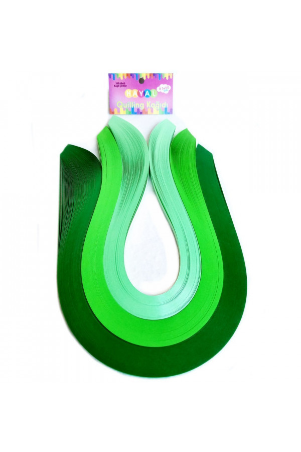 Quilling Kağıdı - Koyu Yeşil, Yeşil ve Açık Yeşil 300lü