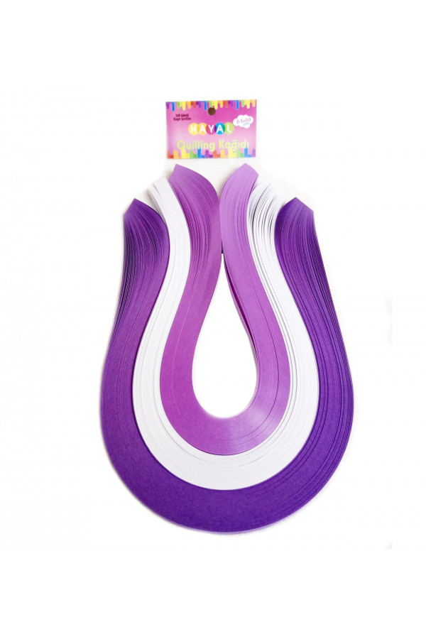 Quilling Kağıdı - Mor, Beyaz ve Lila 300lü Quilling Kağıdı - Mor, Beyaz ve Lila 300lü