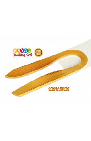Quilling Kağıdı - Koyu Sarı (Altın Sarı) Renk 1cm 100'lü