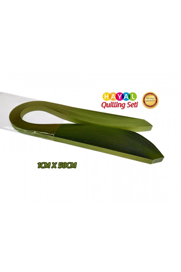 Quilling Kağıdı - Haki Yeşili Renk 1cm 100lü