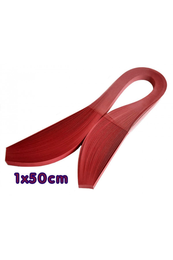 Quilling Kağıdı - Koyu Kırmızı Renk 1cm 100lü Quilling Kağıdı - Koyu Kırmızı Renk 1cm 100lü