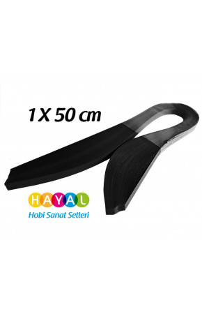 Quilling Kağıdı - Siyah Renk 1cm 100'lü