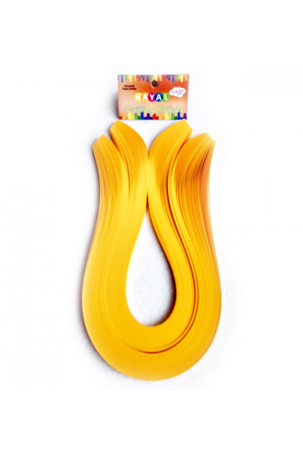 Quilling Kağıdı Tek Renkli - Koyu Sarı Renk 200lü Quilling Kağıdı Tek Renkli - Koyu Sarı Renk 200lü